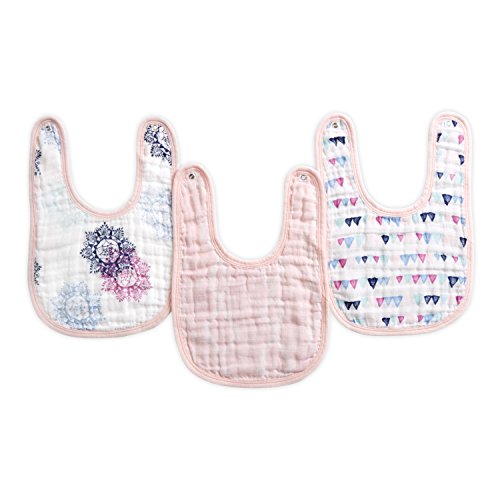 Aden by aden + anais 3 Pack Muslin Little Bib - Purple - - Click to Buy