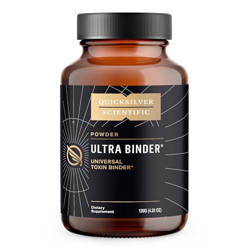 Quicksilver Scientific Ultra Binder Powder - Multi Toxin Binder with Bentonite Clay Powder, Zeolite Detox & Charcoal - Supplement for Gut Support & The Body's Toxin Removal Process (120g) - Click to Buy