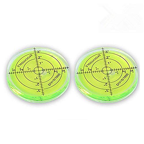 YOTOM 2x Bubble Spirit Level, 66x10mm Circular Surface Level Inclinometers, Fluorescent Yellow - Click to Buy