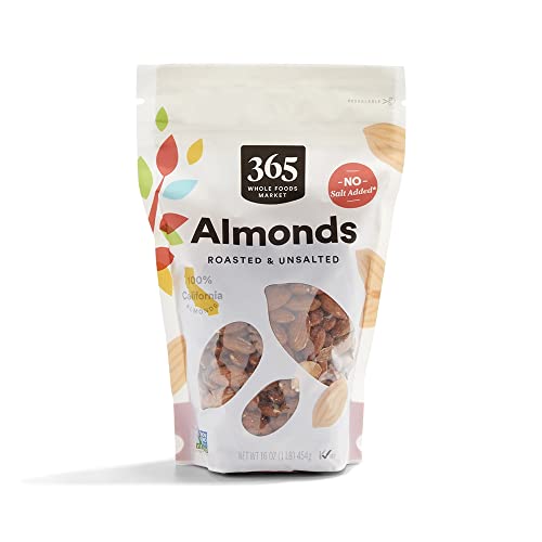 365 by Whole Foods Market, Roasted And Unsalted Almonds, 16 Ounce - Click to Buy