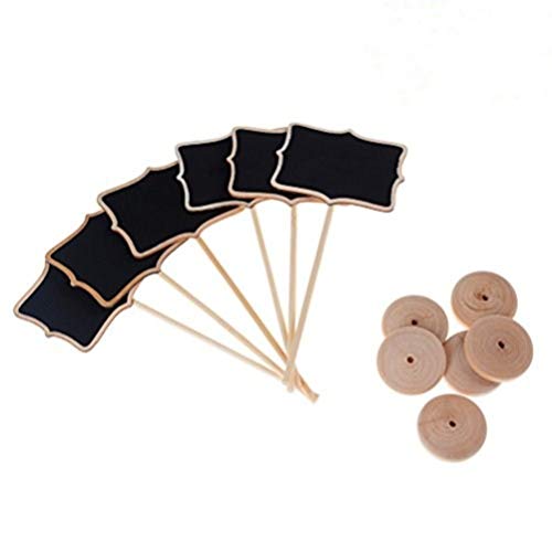 JiaUfmi 12Pcs Mini Rectangle Chalkboards Black Board with Stand for Message Board Signs Wood Small Chalkboard Signs for Wedding Birthday Parties Table Numbers Food Signs and Special Event Decoration - Click to Buy