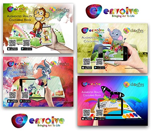 Animation in Augmented Reality Coloring Books for Kids - the New Interactive 4-Pack, 3D Coloring with Animation, AR/VR App Included - Click to Buy