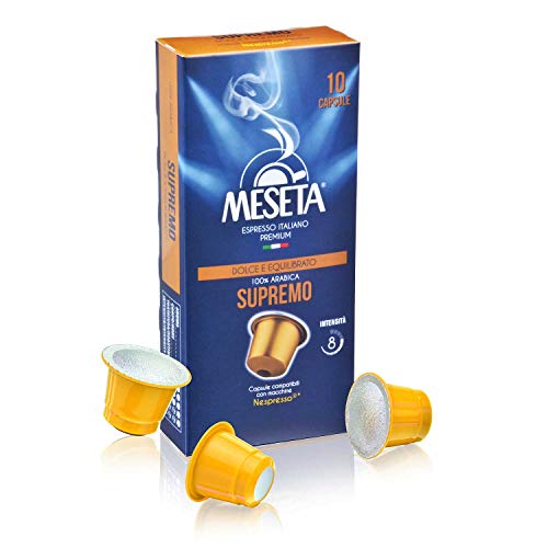 Meseta Supremo 100 Capsules of Gourmet Italian Espresso Compatible with Nespresso Machine. - Click to Buy