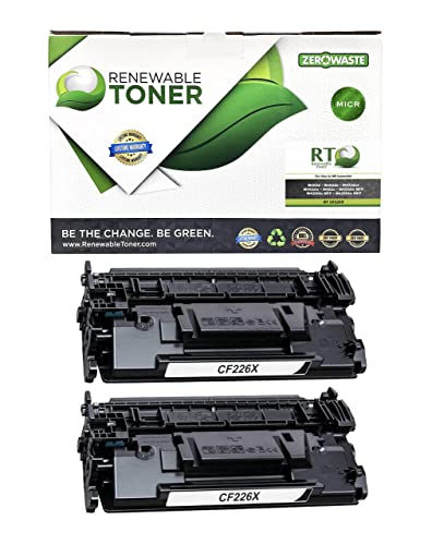 RT 26X MICR Compatible Replacement for HP 26X 26A | HP LJ Pro M402 M402n M402dn M402dw MFP M426 M426fdw M426fdn | CF226X CF226A Check Printer Cartridge (Pack of 2) - Click to Buy