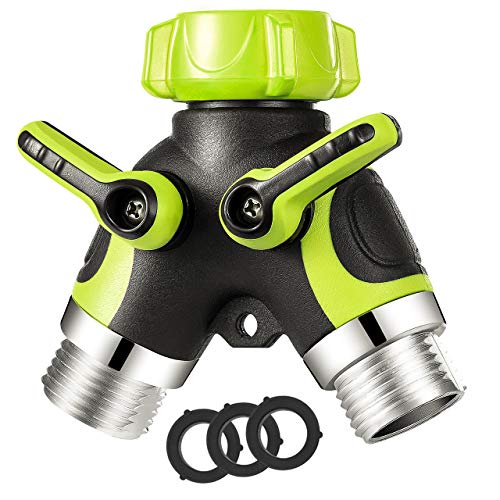 VicTsing Y Hose Connector 2 Way Hose Splitter with 3/4" Connector and Sturdy Construction for Garden and Home Life (4 Free Washers) - Click to Buy