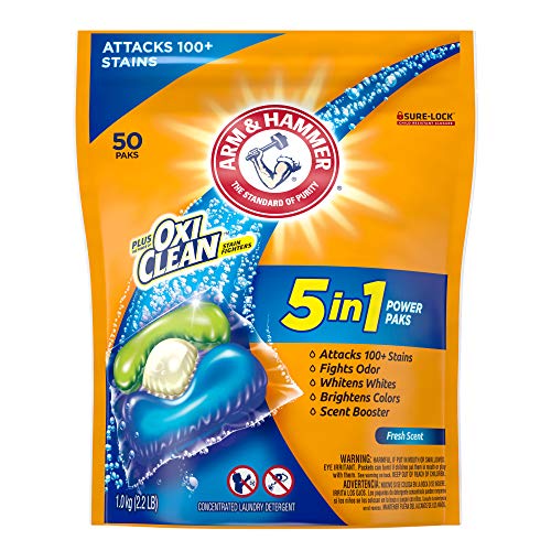 Arm & Hammer Plus OxiClean HE 3-in-1 Laundry Power Paks, 50 Count - Click to Buy