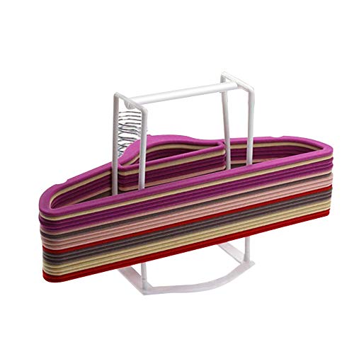 SAIYIDANZI Clothes Hanger Organizer Rack Lightweight Sturdy Plastic Clothes Hanger Caddy Storage Holder Stacker for Closet & Room Tidier Laundry Rooms Drying Rack (White) - Click to Buy