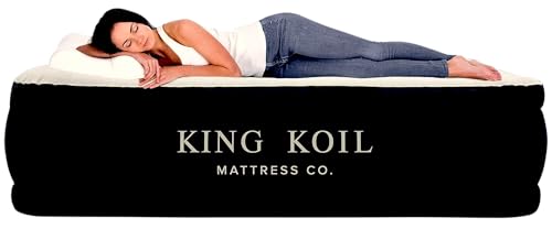 King Koil Luxury Twin Air Mattress with Built in Pump, 20” Double High Twin Size Premium Airbed, Inflatable Blow Up Mattress, Waterproof, 1-Year Warranty - Click to Buy