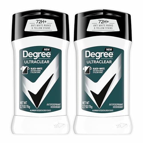 Degree Men UltraClear Antiperspirant Deodorant Black+White 2 Count 72-Hour Sweat & Odor Protection Antiperspirant For Men With MotionSense Technology 2.7 oz - Click to Buy