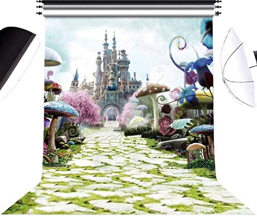 DLMY 5x7ft Alice in Wonderland Birthday Party Supplies Photography Backdrop for Photo Backgrounds Decorations Studio Props - Click to Buy