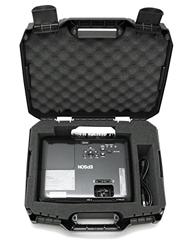 CASEMATIX Projector Travel Case Designed for Epson VS250 SVGA, VS350 XGA, VS355 WXGA Projectors, HDMI Cable and Remote - Custom Foam Compartment and Hard Shell Protection - Click to Buy