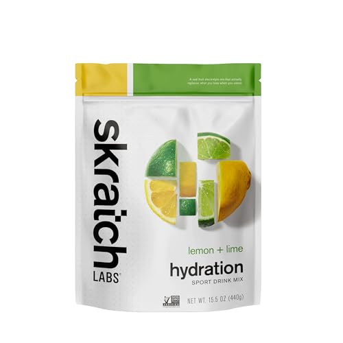 SKRATCH LABS Sport Hydration Drink Mix-Natural, Low Sugar, Electrolyte Powder Developed for Athletes and Sports Performance, Gluten Free, Vegan, Kosher (Lemon Lime, 20 serving resealable bag), 440 g (Pack of 1) - Click to Buy