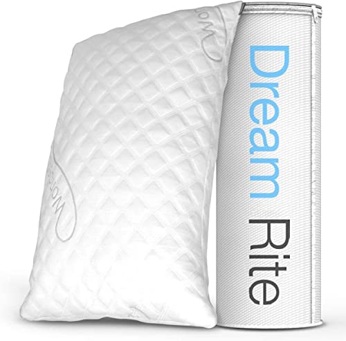 Dream Rite Geschreddertes hypoallergenes Gedächtnisschaumkissen, verstellbares Startseite Kissen, Heimkissen Hotelkollektion, abnehmbar kühlender Viskosebezug aus Bambus (Königingröße, 1 Packung) - Click to Buy