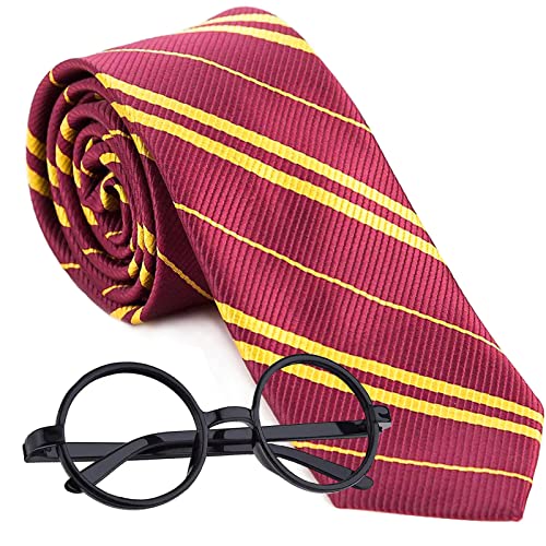 Angel Kiss Striped Tie & Novelty Glasses for Cosplay, Halloween, Christmas or Birthday Party Costume Accessories -Red - Click to Buy