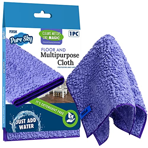 Pure-Sky Ultra Microfiber Cloth – JUST ADD Water No Detergents Needed - Multipurpose Towel - Stick-Attachable for Floor Mop, or Handheld Towel to Clean Any Surfaces and Car Interior - Click to Buy