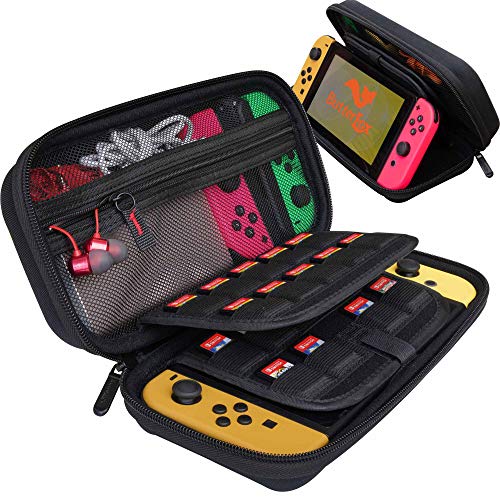 ButterFox étui de Transport avec Support pour Nintendo Switch, 18 Supports de Cartouche de Jeu, Grande Poche pour Accessoires, Noir - Click to Buy