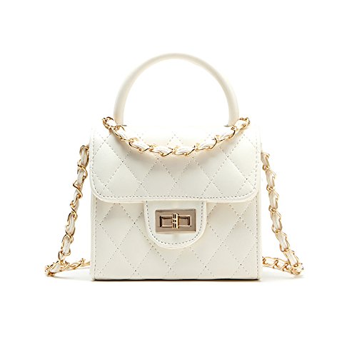 Pinky Family Fashion Kids Toddler Handbags PU Leather Crossbody Bags Gifts for Girls (White) - Click to Buy
