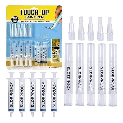 Slobproof Refillable Touch-Up Paint Pen – Mess-Free Wall Repair Tool, Easy Twist Control, Precise Application, Convenient Storage, DIY Home Maintenance – 5-Pack - Click to Buy
