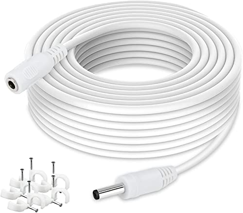 WILDHD DC Power Extension Cable 33ft 1.35mm x 3.5mm Compatible with 5V DC Adapter Cord for CCTV Security Camera IP Camera Standalone DVR (33ft DC3.5mm Plug White) - Click to Buy