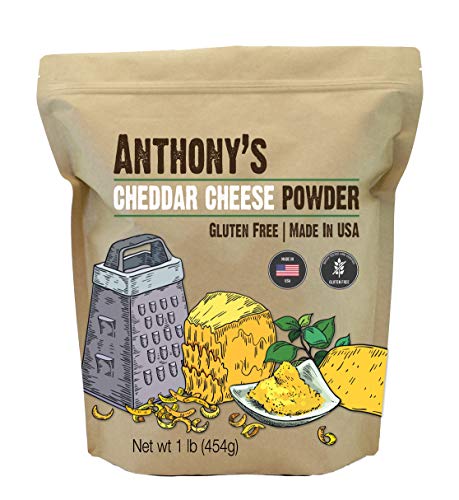 Anthony's Premium Cheddar Cheese Powder, 1Pound, Batch Tested and Verified Gluten Free, No Artificial Colors, Keto Friendly - Click to Buy