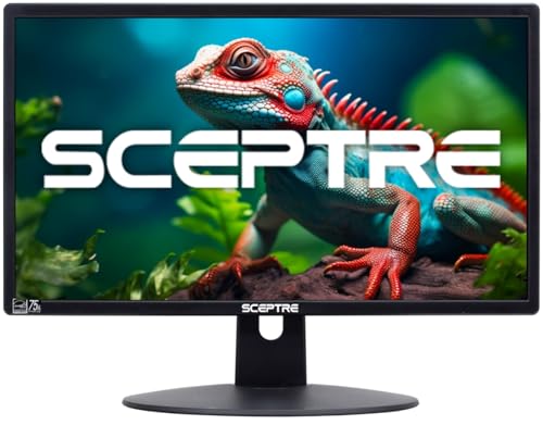 Sceptre 20" 1600x900 75Hz Ultra Thin LED Monitor 2x HDMI VGA Built-in Speakers, Machine Black Wide Viewing Angle 170° (Horizontal) / 160° (Vertical) - Click to Buy