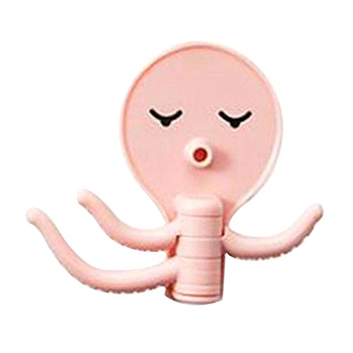 Colorido Cute Cartoon Octopus Kitchen Bathroom Strong Adhesive Towel Hook Wall Hanger Size Medium (Pink) - Click to Buy