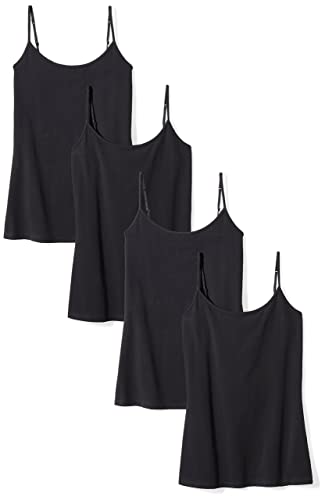 Amazon Essentials Damen Kamisol in schmaler Passform, 4er-Pack, Schwarz, M - Click to Buy