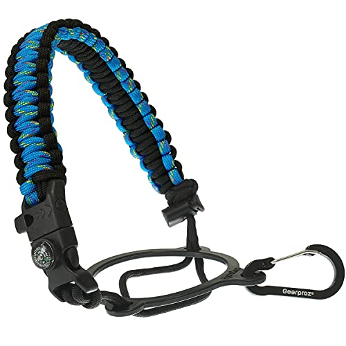 Gearproz HydroCord 1.0 Handle with Wide Mouth Ring and Carabiner, Compatible with 12-64 oz Water Bottles, Hydroflask 1.0, Iron Flask, Thermoflask & Wide Mouth 2.28" Diameter Bottles (Peacock Compass)