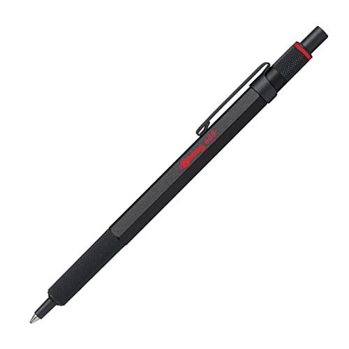 rOtring 600 Ballpoint Pen | Medium Point | Black Ink | Black Barrel with Non-Slip Knurled Grip | Refillable - Click to Buy