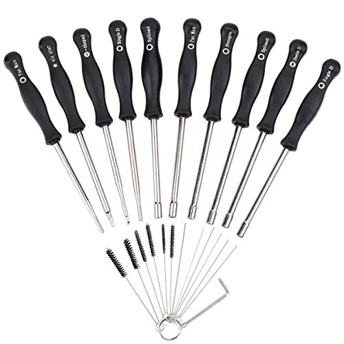 HIPA (Pack of 10 Carburetor Adjustment Tool with Carburetor Cleaning Brush Needle for Common 2 Cycle Small Engine Echo Sthil Poulan Husky MTD Ryobi Homelite Trimmer Weed Eater Chainsaw - Click to Buy