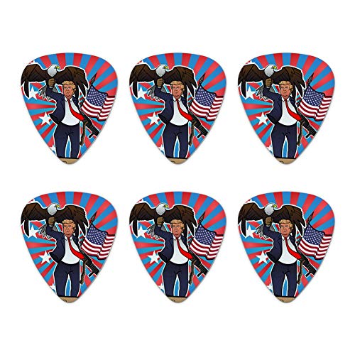 Patriotic Donald Trump with Eagle American Flag Gun Novelty Guitar Picks Medium Gauge - Set of 6 - Click to Buy