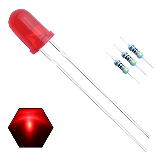 EDGELEC 100Pcs 5Mm Red Flashing Diffuse Led Diodes 1.5Hz Flash (Single Color Flashing) Round Lens 29Mm Lead Dc 2V Light Bulb Flashing Diode+100Pcs Resistors 470Ohm For DC 6-12V I - Click to Buy