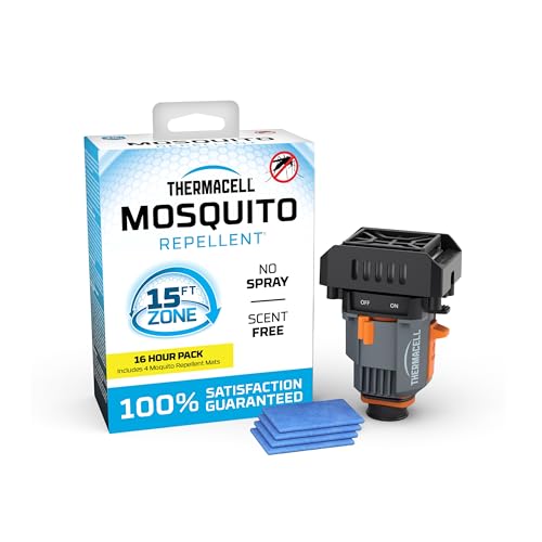 Thermacell Mosquito Backpacker Repeller, Gen 2.0 with 16 Hours of Repellent; 15 Foot Zone of Mosquito Protection; Long Lasting, Deet Free Bug Spray Alternative, Scent Free - Click to Buy