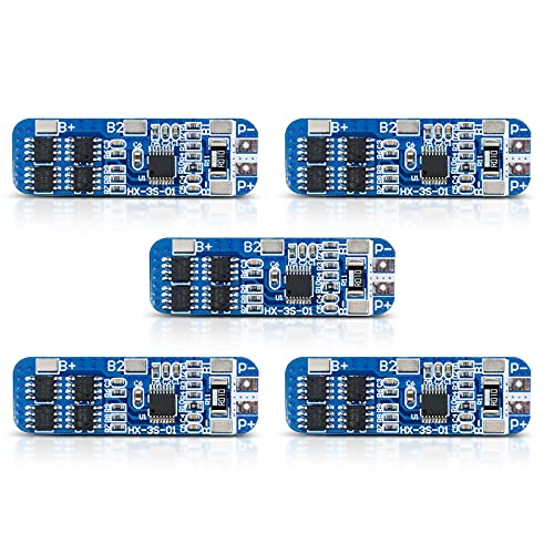 diymore 5pcs 3S BMS Module 12V 10A BMS Charger Module Li-ion Battery Protection Board