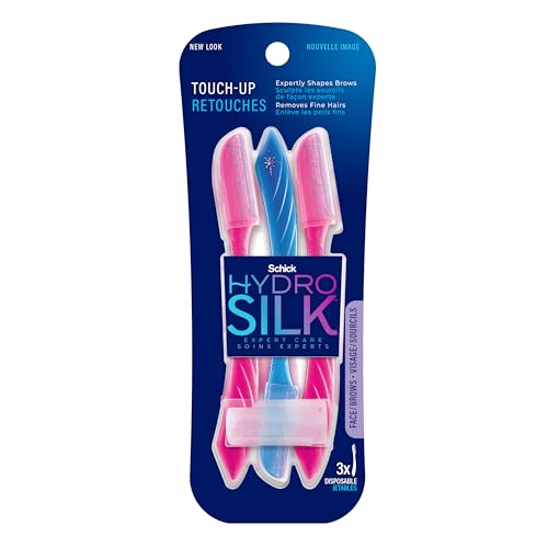 Schick Hydro Silk Touch-Up Dermaplaning Tool with Precision Cover, 3ct | Dermaplane Razor, Face Razors for Women, Peach Fuzz Remover - Click to Buy