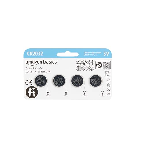 Amazon Basics CR2032 Lithium-Knopfzellenbatterie, kompatibel mit AirTag, 3 Volt, langlebige Leistung, quecksilberfrei, 4er-Pack - Click to Buy
