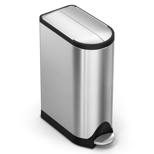 simplehuman CW2058 18 Liter, schmetterling Treteimer, Mülleimer Küche, Abfalleimer, Mülltrennsystem, Mülltrennung, Recycling, gebürsteter Stahl, 10 Jahre Garantie - Click to Buy