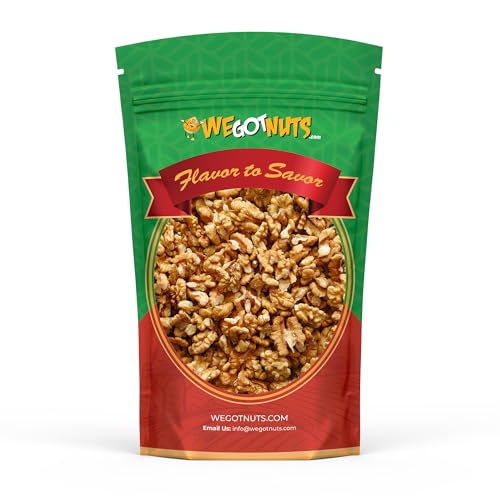 California Raw Walnuts- 4 Pounds, Resealable Package-Fresh, No Shell, Unsalted-All Natural Dry Halves and Chopped Pieces-For Snacking, Kids, Baking Brownies, Diet- Kosher Certified- by We Got Nuts - Click to Buy
