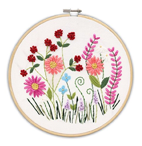 (Flowers 2) - Cross Stitch Stamped Embroidery Kit - Eafior DIY Beginner Counted Starter Cross Stitch Kit for Art Craft Handy Sewing - Click to Buy
