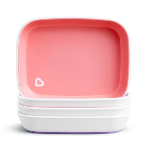 Munchkin Splash 4 Piece Toddler Plates, Pink/Purple - Click to Buy