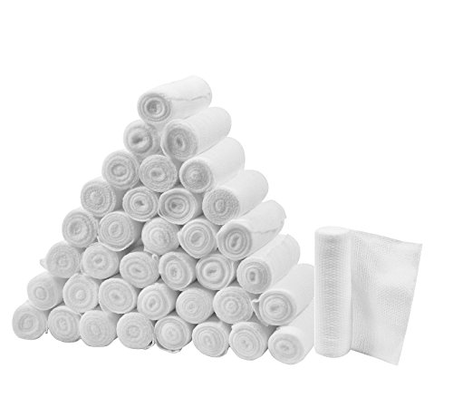 FlexTrek Premium 36-Pack 4 Inch Conforming Stretch Gauze Bandage Rolls - Latex Free - 4" x 4.1 Yards Stretched. - Click to Buy