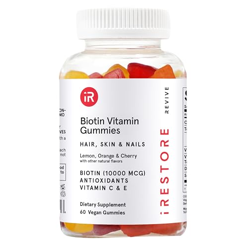 iRestore Hair Gummy Vitamins, Vegan Biotin Gummies for Hair Skin and Nails Gummies, Hair Gummies, Biotin Gummies for Hair Growth Biotin Vitamins Hair Vitamins Gummies for Women & Men, Biotin 10000mcg - Click to Buy