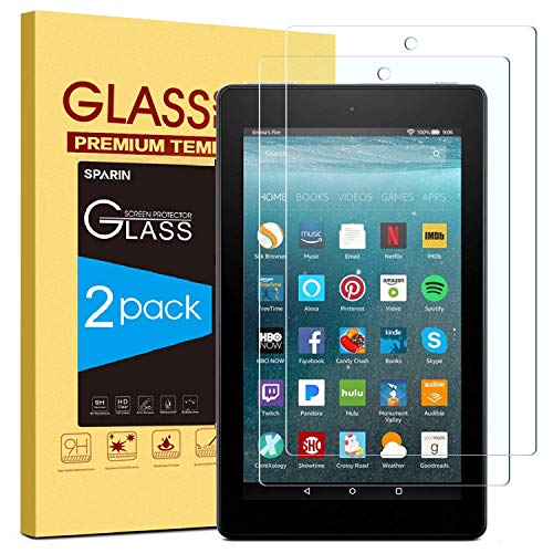 SPARIN Tempered Glass Screen Protector for All-New Fire 7 (9th/7th Gen, 2019/2017 Release) with Bubble Free/Scratch Resistant - Click to Buy