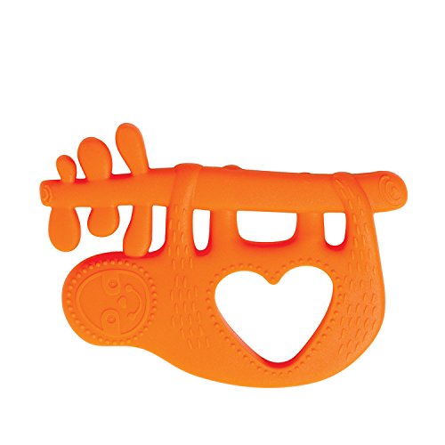 Manhattan Toy Animal Shapes Sloth Silicone Teether, Orange - Click to Buy
