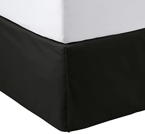 Amazon Basics Lightweight Pleated Bed Skirt - Queen, Black - Click to Buy