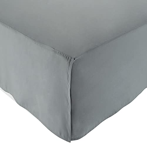 Amazon Basics - Lightweight Pleated Bed Skirt, Full, Dark Grey, Solid - Click to Buy