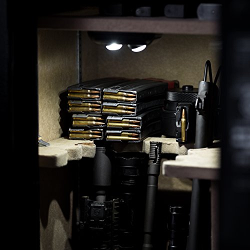ILLUMISAFE Lights Safe Light - PIR Motion Sensor for Automatic Activation, Two Adjustable LED Lens for Directional Lighting in Gun Safes, Lockers, Cabinets - Click to Buy