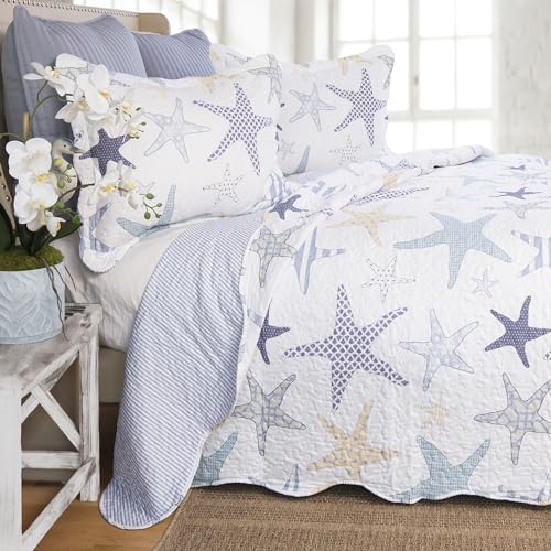 North End Decor Starfish Reef Coastal Beach Quilt Set, Twin 2-Piece - Click to Buy