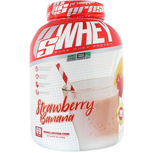 PRO SUPPS PS Whey Pure Whey Protein, 24g Protein Per Serving, Informed Choice Trusted by Sport, 5 pounds, Easy Mixing Delicious Strawberry Banana Flavor - Click to Buy