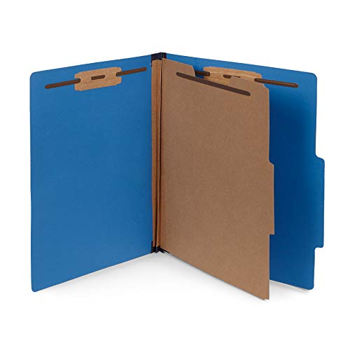10 dunkelblaue Klassifizierungsmappen – 1 Trennwand 5,1 cm Tyvek-Erweiterungen langlebige 2 Zinken zur Organisation von Standard-medizinischen Dateien, Büroberichten Briefgröße, dunkelblau, Stück - Click to Buy